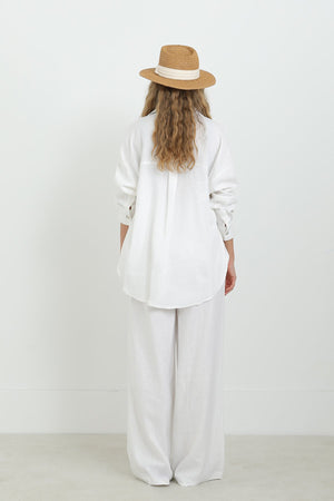 Kadın Basic Keten Gömlek - 32307GML