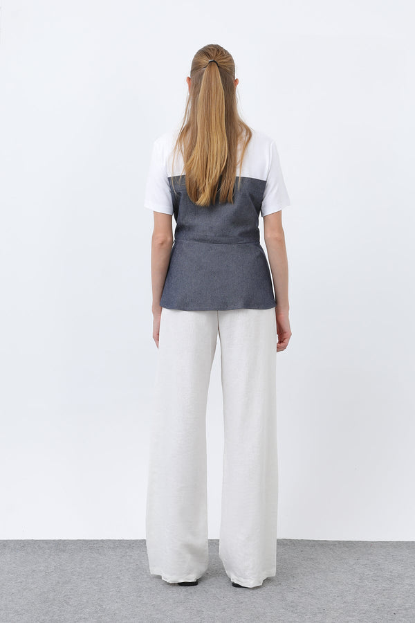 Kadın Denim Detaylı Bluz - 32318BLZ