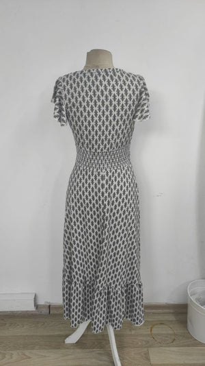 Rochie Supreme pentru femei, cu mâneci scurte și guler înfășurat, model 26673