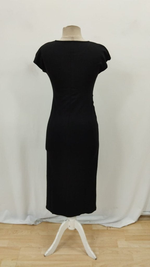 Rochie maxi din modal pentru femei, cu mânecă semilună, decolteu rotund și detaliu cu cataramă în față, 26505