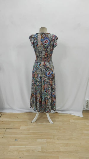 Rochie maxi Supreme cu mânecă scurtă și decolteu înfășurat pentru femei, 34265