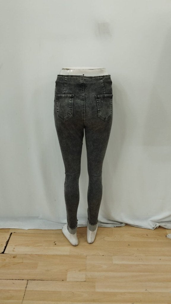 Kadın Yüksek Bel önden Düğmeli Jean Pantolon , 31133