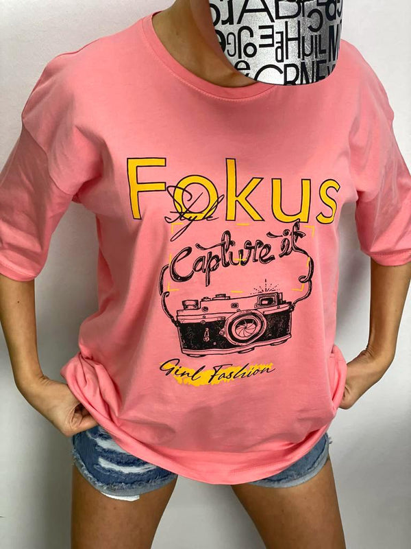 Fokus T-Shirt - Pembe