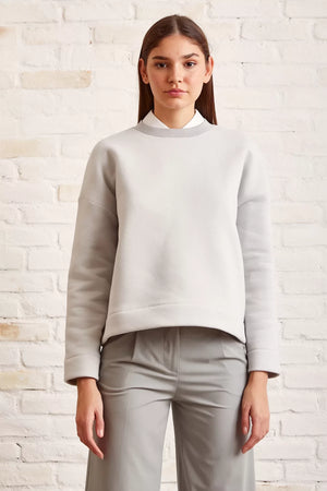 Bisiklet Yaka Oversize Sweatshirt - Mavi