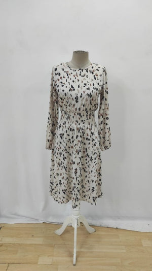 Rochie midi Supreme pentru femei, cu mânecă lungă, decolteu tip barcă, talie elastică, 29242