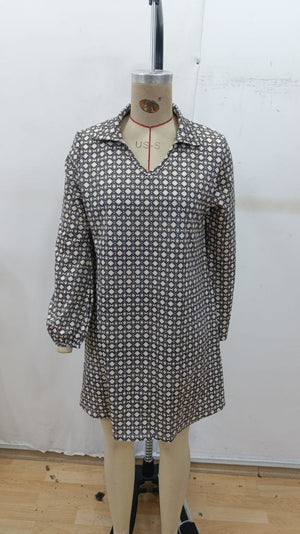 Rochie mini din modal cu mânecă lungă și guler, model pentru femei, 32382