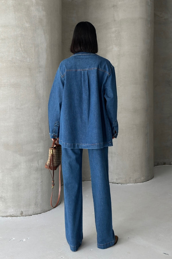 Cămașă din denim cu buzunare 6097