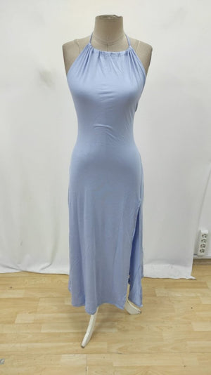 Rochie de damă din viscoză cu mânecă halter și decolteu halter, 30311