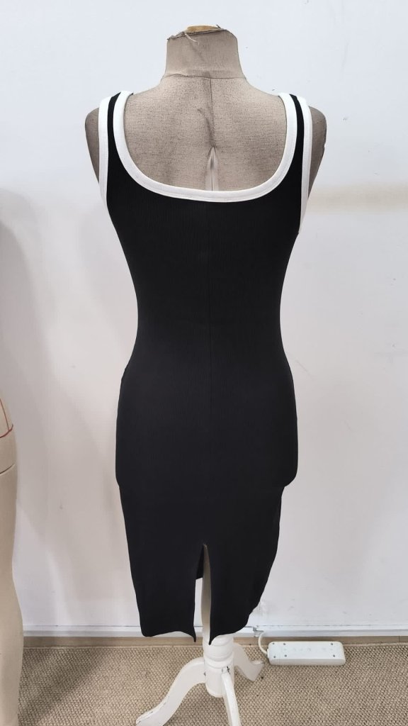 Rochie midi cu corset, cu guler rotund și bretele, pentru femei, 30639