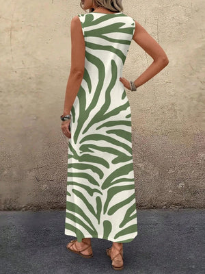 Rochie lungă Supreme pentru femei, cu guler rotund și bretele, model 30821