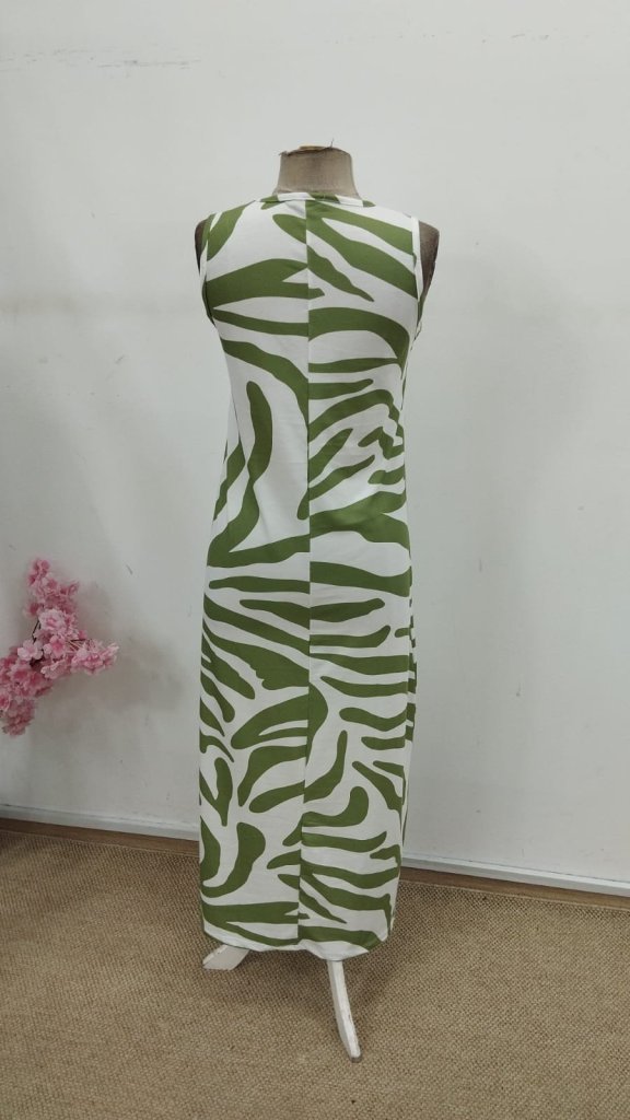Rochie lungă Supreme pentru femei, cu guler rotund și bretele, model 30821