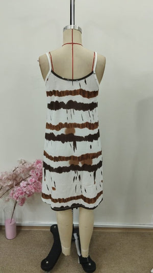 Rochie Supreme pentru femei, cu bretele, decolteu în V și imprimeu, 30953