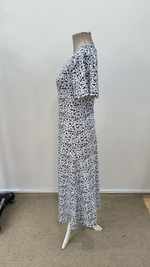 Rochie midi Supreme pentru femei, cu mânecă scurtă, decolteu în V, crăpături laterale, imprimeu floral, 31157