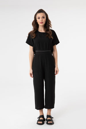 Kadın Bel Fermuarlı Ayrılabilen Tulum - 31191TLM - BLACK