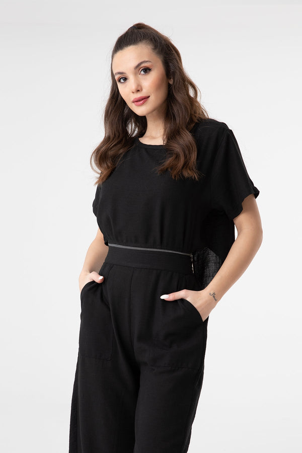 Kadın Bel Fermuarlı Ayrılabilen Tulum - 31191TLM