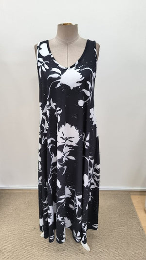 Rochie lungă Supreme pentru femei, cu bretele, decolteu în V larg, model și crăpături, 31289