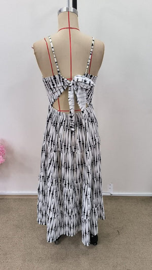 Rochie lungă Supreme pentru femei, cu bretele, decolteu în V și legături la spate, 31498