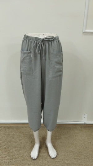 Kadın Beli Lastikli Bağcıklı Düğme Detaylı Pantolon , 34633