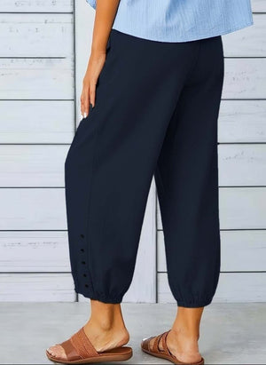 Kadın Beli Lastikli Bağcıklı Düğme Detaylı Pantolon , 34634