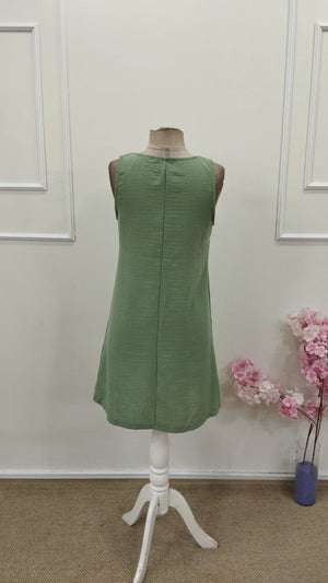 Rochie mini cu bretele și decolteu în V pentru femei, verde deschis, 34328
