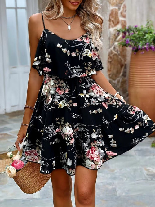 Rochie mini Supreme pentru femei, cu decolteu în V și model floral, 31685