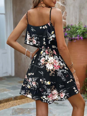 Rochie mini Supreme pentru femei, cu decolteu în V și model floral, 31685
