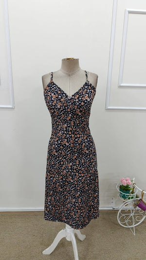 Rochie Supreme pentru femei, cu bretele, decolteu în V, crăpături, model floral, 31696