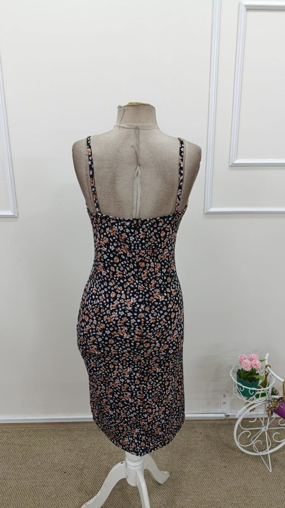 Rochie Supreme pentru femei, cu bretele, decolteu în V, crăpături, model floral, 31696
