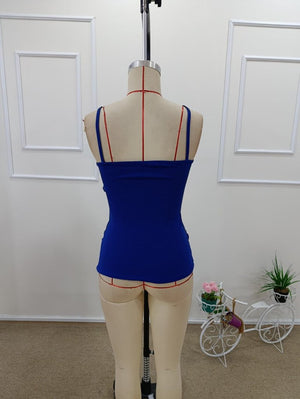 Kadın Ip Askılı önden çapraz Detaylı Ithal Krep Bluz, 31768