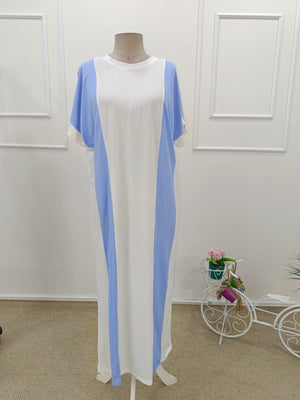 Rochie lungă Supreme pentru femei, cu mânecă scurtă și guler rotund, 34294