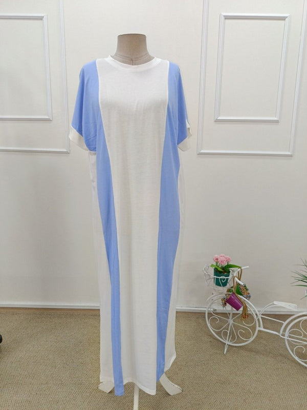 Rochie lungă Supreme pentru femei, cu mânecă scurtă și guler rotund, 34294