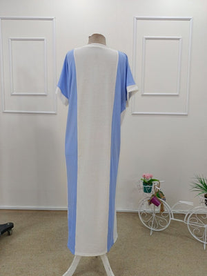 Rochie lungă Supreme pentru femei, cu mânecă scurtă și guler rotund, 34294