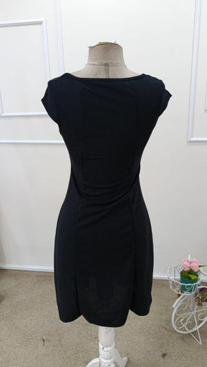 Rochie scurtă din crep importat, cu mânecă scurtă și decolteu pătrat, pentru femei, 33581