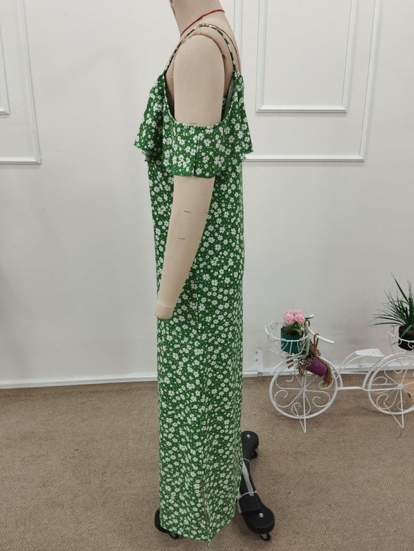 Rochie lungă Supreme pentru femei, cu bretele și umeri goi, cu crăpătură, model, 32350