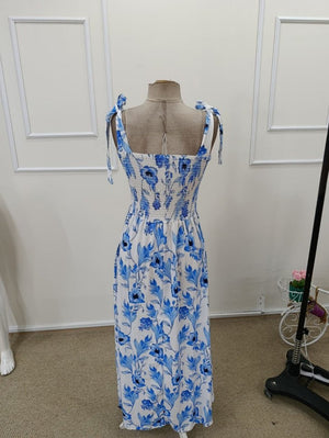 Rochie lungă cu bretele, model floral, Supreme, cu susținere a bustului, pentru femei, 32356