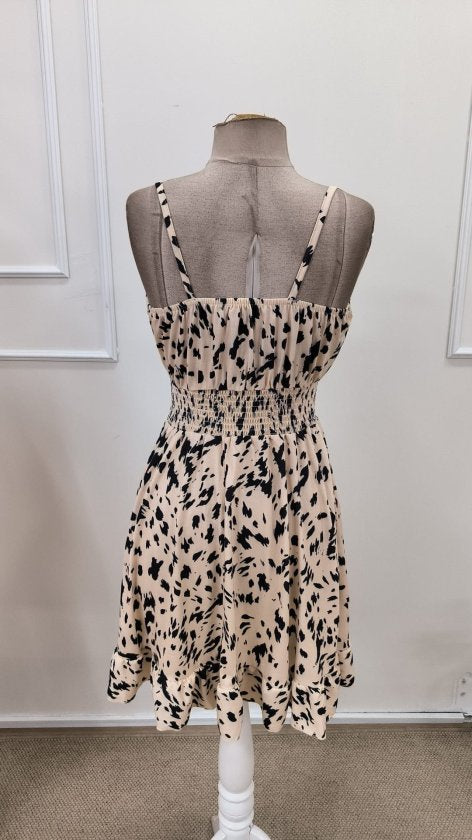 Rochie scurtă Supreme pentru femei, cu bretele, decolteu încrețit și talie elastică, 32367
