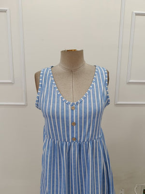 Rochie scurtă Supreme pentru femei, fără mâneci, cu bretele în V și nasturi, 32431