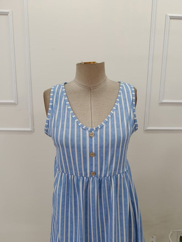Rochie scurtă Supreme pentru femei, fără mâneci, cu bretele în V și nasturi, 32431