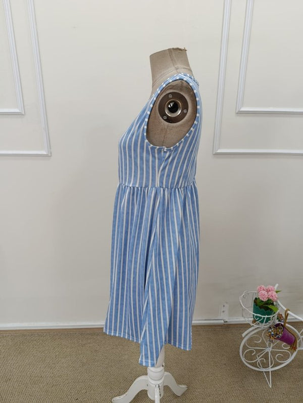 Rochie scurtă Supreme pentru femei, fără mâneci, cu bretele în V și nasturi, 32431