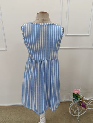 Rochie scurtă Supreme pentru femei, fără mâneci, cu bretele în V și nasturi, 32431