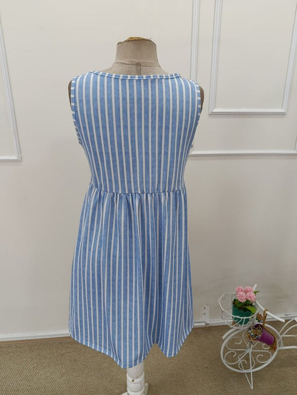 Rochie scurtă Supreme pentru femei, fără mâneci, cu bretele în V și nasturi, 32431