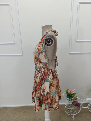 Rochie scurtă Supreme pentru femei, cu decolteu adânc în V, bretele, detaliu la spate și șireturi, model 32443
