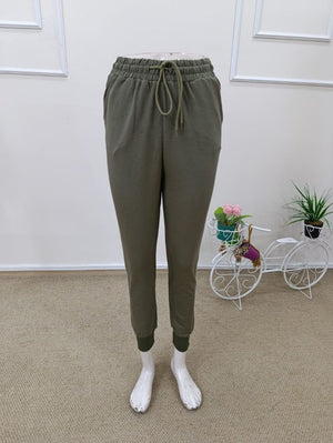 Pantaloni de trening cu talie înaltă din viscoză, cu două fire, pentru femei, cu dungi laterale, 32583