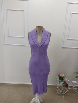 Rochie scurtă tricotată pentru femei, cu umeri goi și decolteu răsucit, 34546
