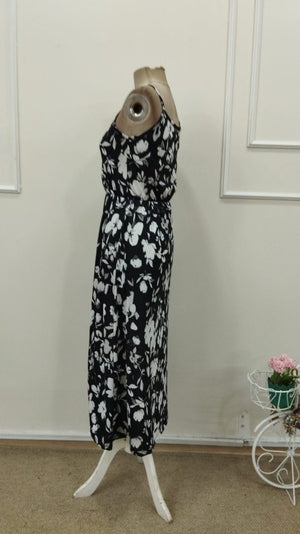 Rochie midi Supreme pentru femei, cu model, decolteu înfășurat, talie elastică, crăpătură în față, 32881