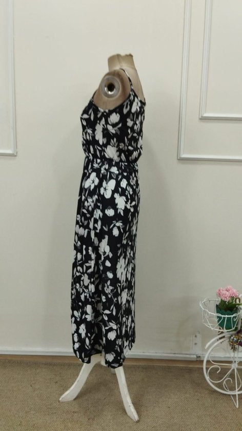 Rochie midi Supreme pentru femei, cu model, decolteu înfășurat, talie elastică, crăpătură în față, 32881
