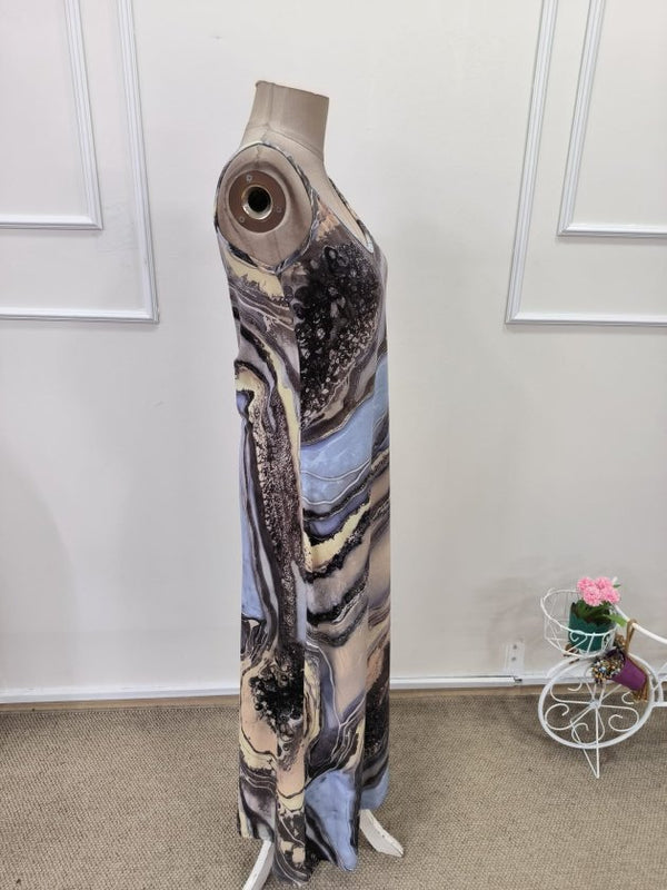 Rochie lungă Supreme pentru femei, cu bretele, decolteu în V și imprimeu, 32886