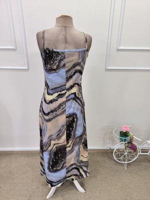 Rochie lungă Supreme pentru femei, cu bretele, decolteu în V și imprimeu, 32886