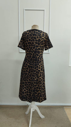 Rochie scurtă Supreme pentru femei, cu mânecă scurtă, decolteu în V și imprimeu leopard, 33177