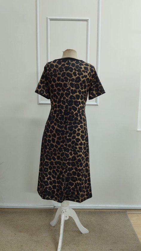 Rochie scurtă Supreme pentru femei, cu mânecă scurtă, decolteu în V și imprimeu leopard, 33177